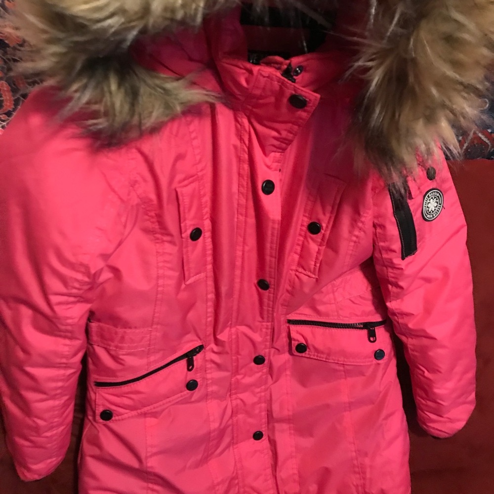 Steve Madden Girl Hot Pink knee length winter coat